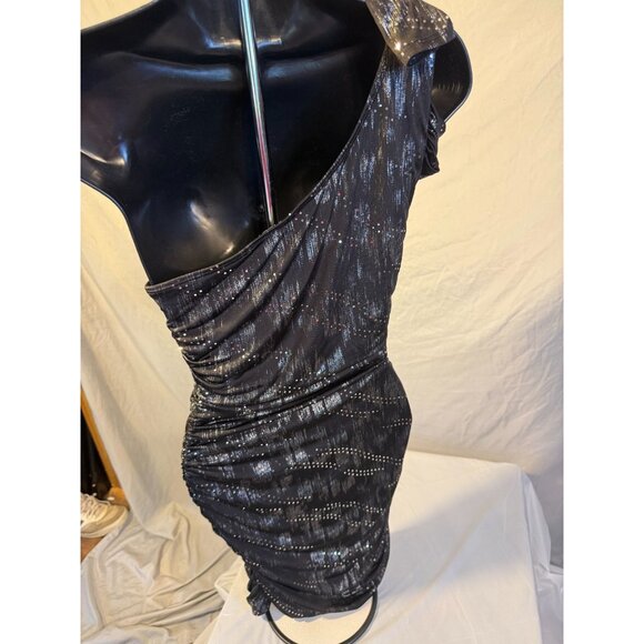 Y2K Taboo Going Out Mini Dress Black Sparkles Bling Womens Juniors Medium M 7/9 - Picture 4 of 4